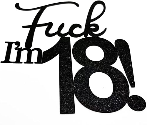 Miniatura 4 de Decoración para tartas de cumpleaños, purpurina negra, decoración para tartas de dieciocho años, decoración de 18 cumpleaños