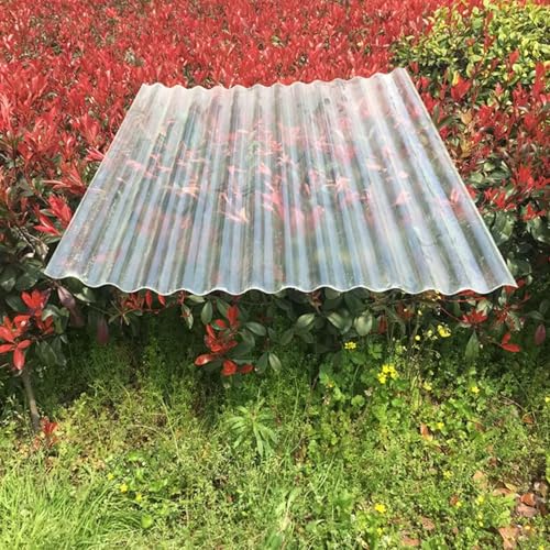 Panel Para Tejado Transparente, 1.5mm FRP Con Resistencia A Los Rayos UV, Placa Ondulada De FRP, Hojas De Techo Corrugado, Placa De Iluminación Natural De Fibra De Vidrio (0.9×1.2m/35×47in,1pcs)