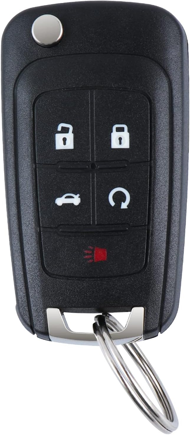 Keyless Entry Remote Flip Replacement Uncut Trunk Car Key Fob fits 2010-2016 Chevy Camaro Cruze Equinox Malibu,12-2017 Sonic,14-2017 Impala ,for Buick Regal Lacrosse Verano OHT01060512 1 Pack