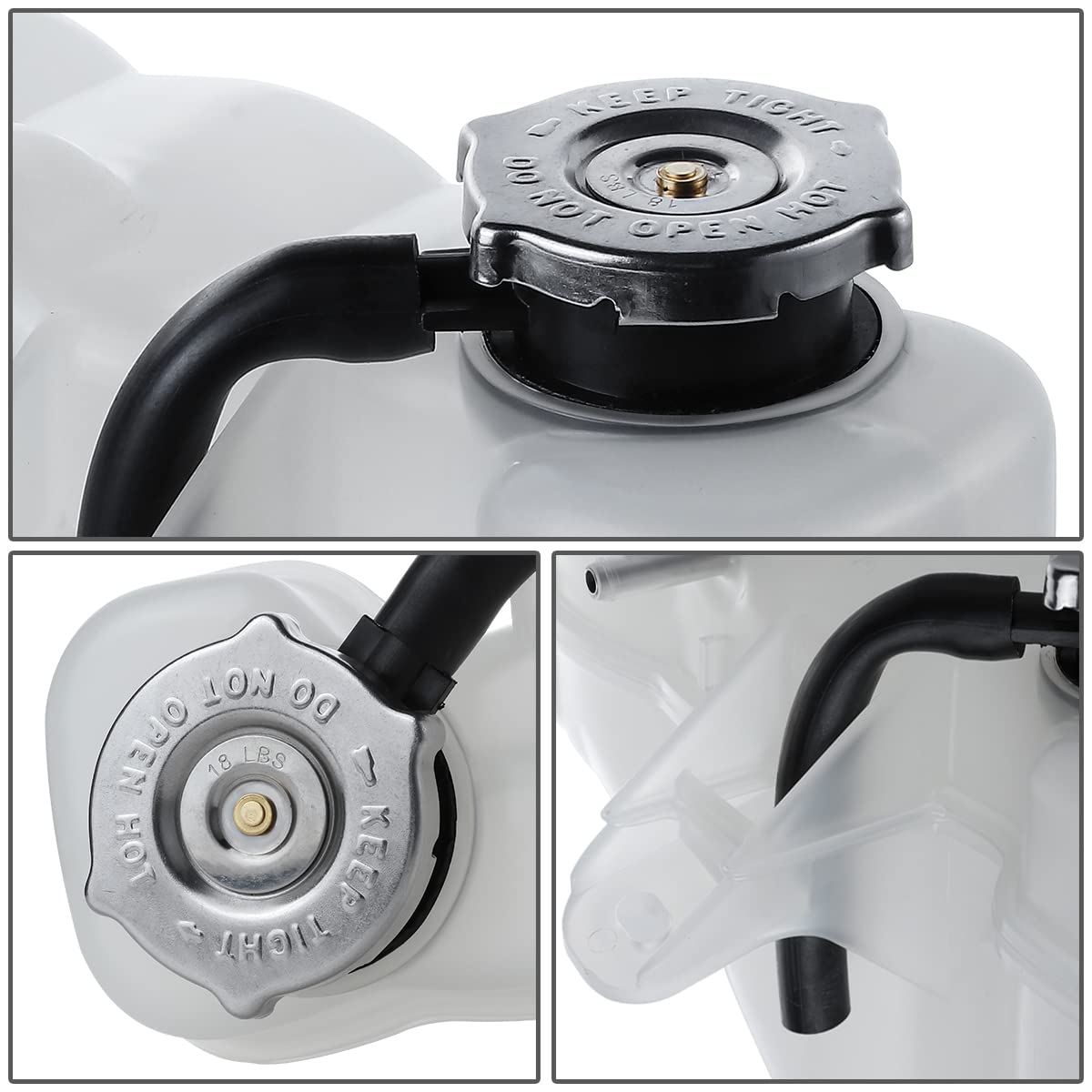DNA MOTORING OEM-RT-CH3014151 Tanque de depósito de desbordamiento de refrigerante estilo OE con tapa compatible con Chrysler 300 11-22 / Challenger / Charger 3.6L 5.7L