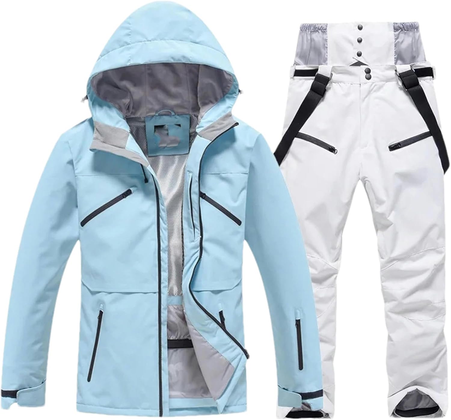 Windproof Outdoor Man and Women Ski Sets Hooded Jacket Pants Snow Suits Sport Warm Male Snowboard Outfits Clothes