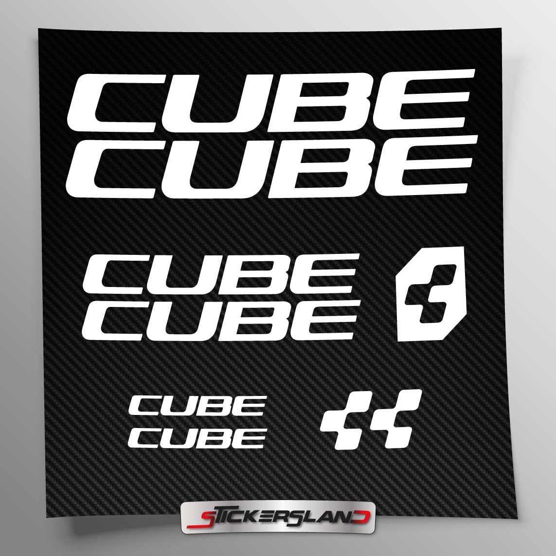 Aufklebersatz kompatibel mit MTB Mountainbike-Rahmen und Helm | Aufkleber, Dekoaufkleber, Fahrrad-Schriftzüge, Logos | Stickersland® - CB (Mattweiß)