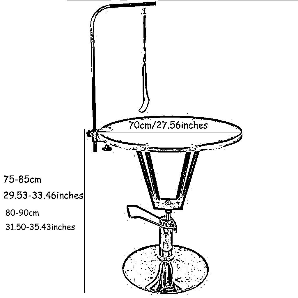Haustierpflegetisch Leichtes Hunde- und Katzenbadebett Zuhause Verstellbarer, hydraulisch anhebbarer runder Pflegetisch Haustierdusche und Badezubehör (Farbe: A, Größe: 75–85 cm)