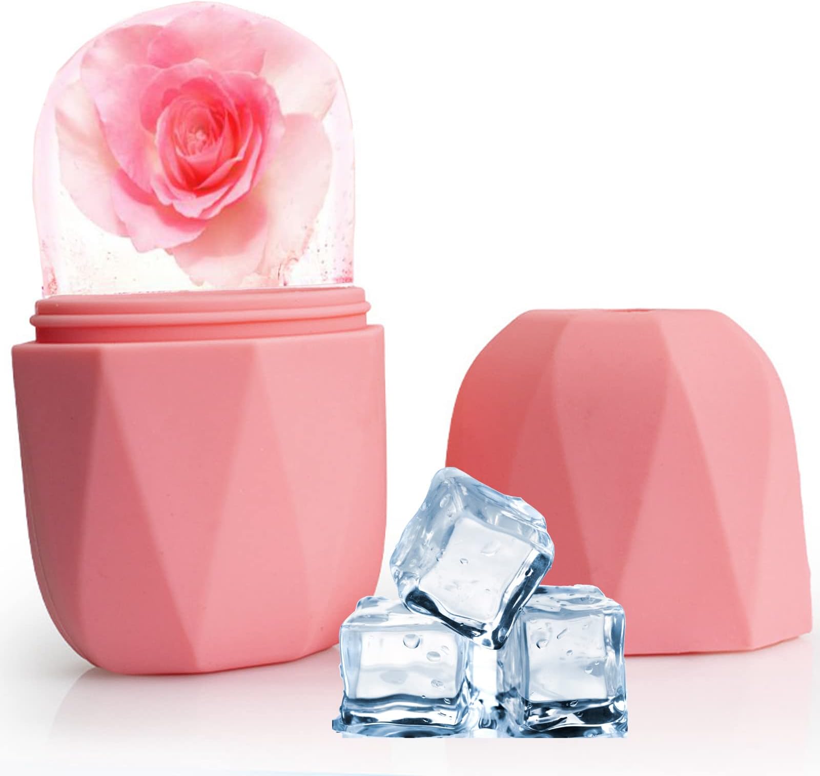 Ice Roller, Ice Roller Face and Eyes Ice Face Roller Ice Globes Face Relief Eye Puffiness Eliminate Facial Edema Brighten Tighten Skin Remove Fine Lines, Relief Sunburn (Pink)