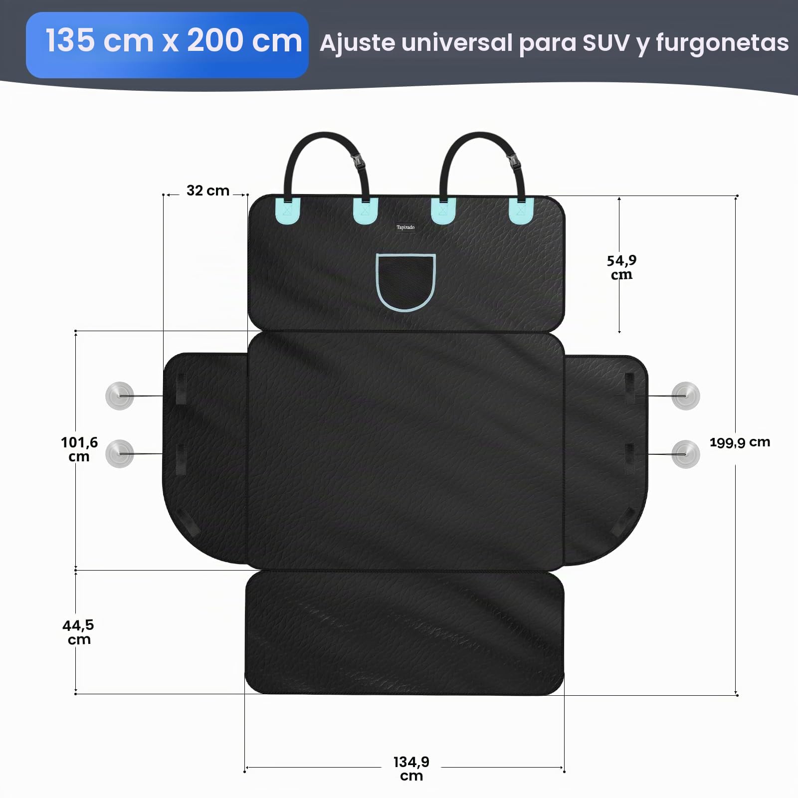 SUV Cargo Liner para perros con cuero PU, funda impermeable para maletero de mascotas con lados altos, alfombrilla de asiento para perros para SUV, furgonetas con protección para parachoques