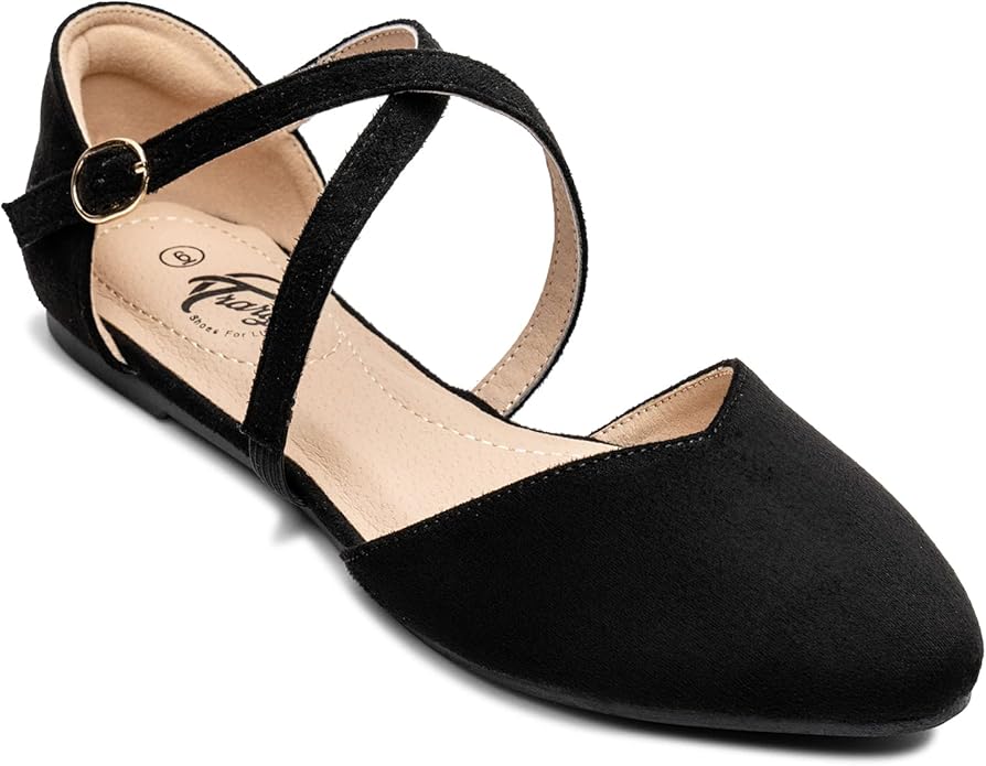 Trary Flats Shoes Women,D'Orsay Criss Cross Ankle Strap