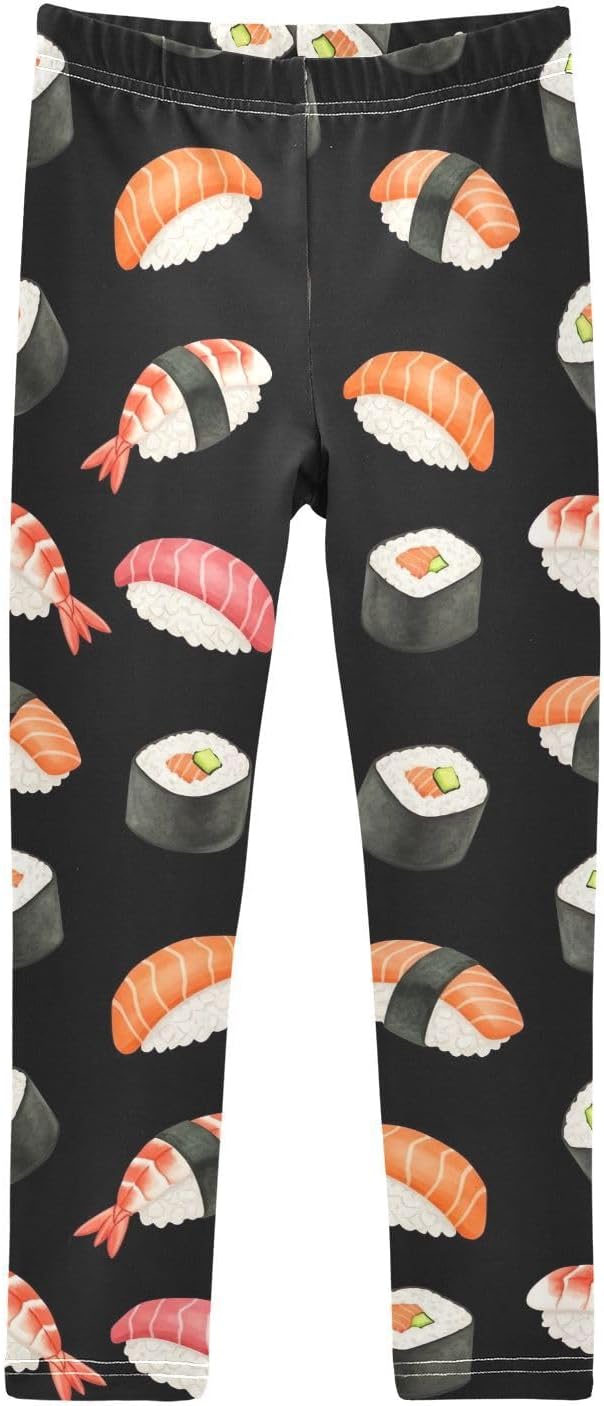 GAIREG Full-Length Girls Leggings Cute Sushi Black