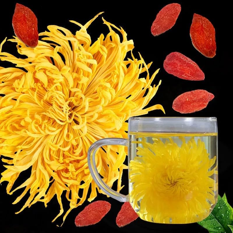 Vista 7 de GUOSETIANX Té de níspero de crisantemo 2.12 oz de crisantemo dorado níspero té de crisantemo