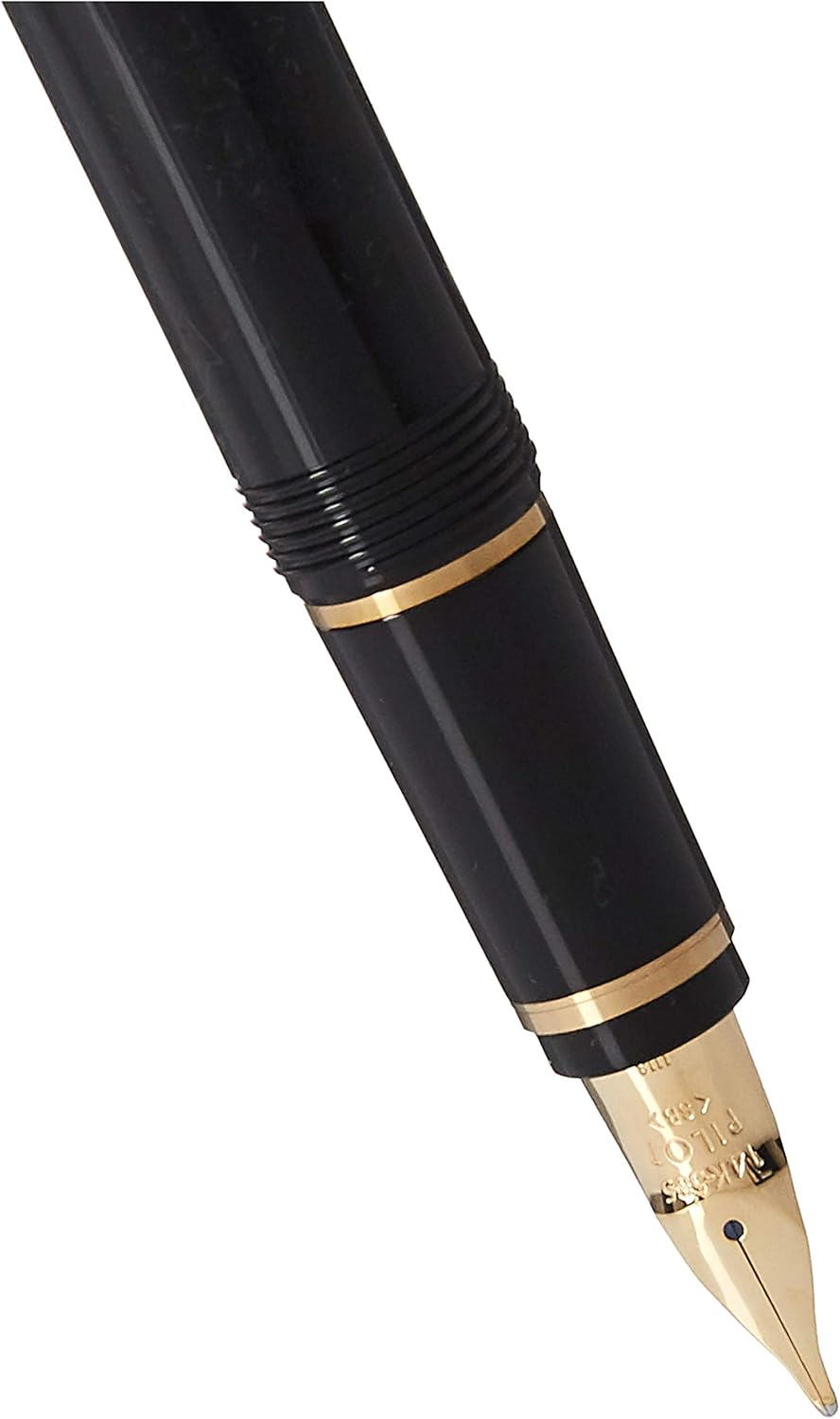 PILOT Namiki Falcon Collection Fountain Pen, Black Barrel with Gold Accents, Soft Broad Nib (60352)
