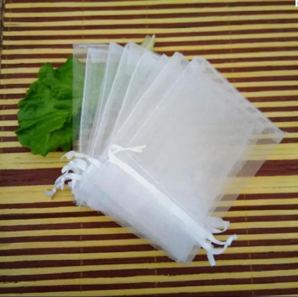 Organza Torby na prezenty Biżuteria Woreczki ze sz Białe 100 sztuk/9x12cm torby na prezenty z organzy opakowanie na biżuterię prezenty torby ze sznurkiem stosuje się na ślub/urodziny/boże narodzenie(1
