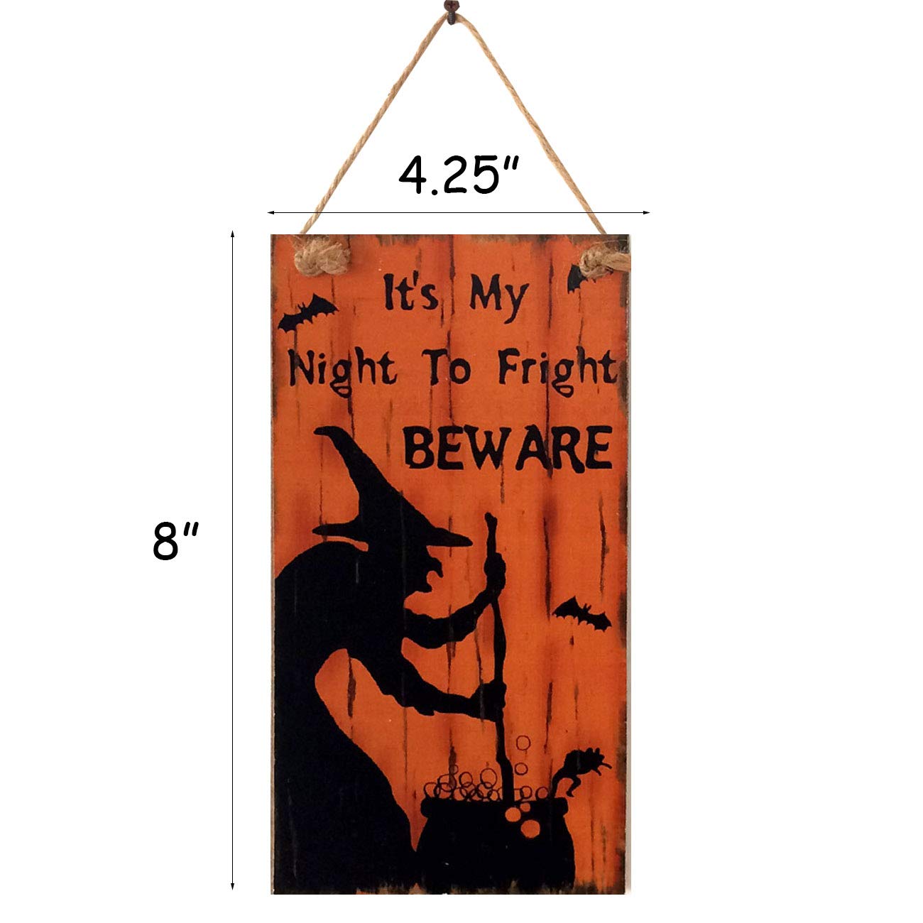 Acronde Halloween Hanging Sign Mini Decorative Wood Sign Witch Hat Pattern Decoration Props Holiday Sign Spooky Sign Signs?Orange?