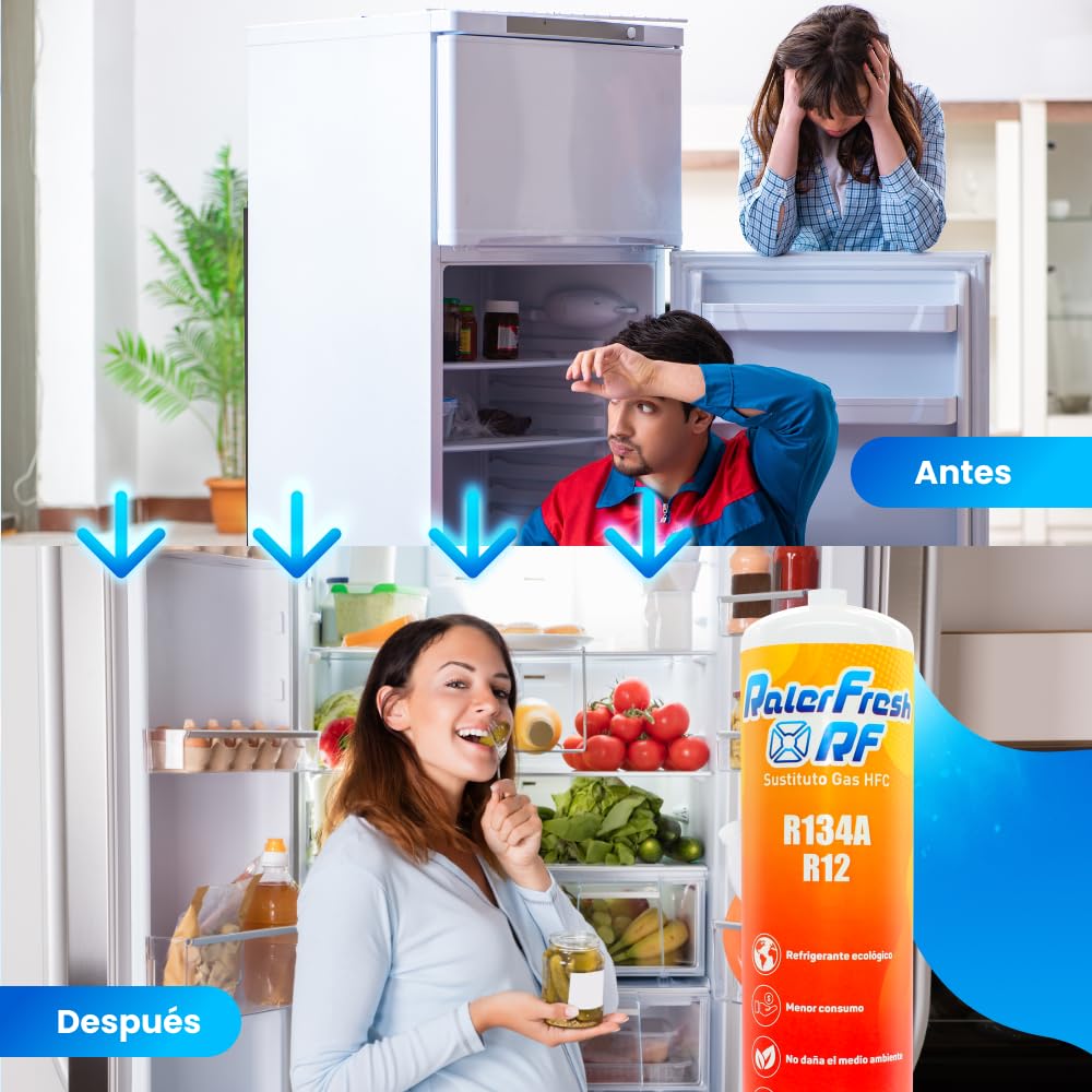 Gas refrigerante organico per aria condizionata auto Ralerfresh RF equivalente a 1000 gr sostituto gas R134a e R12 (2 bottiglie, 800g)