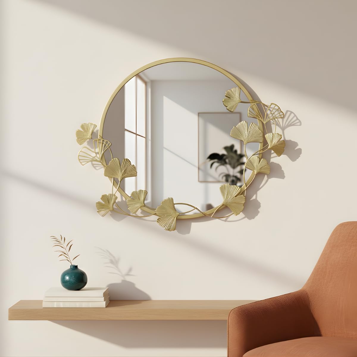 Specchio da parete rotondo con cornice decorativa SOL, diametro 50 cm