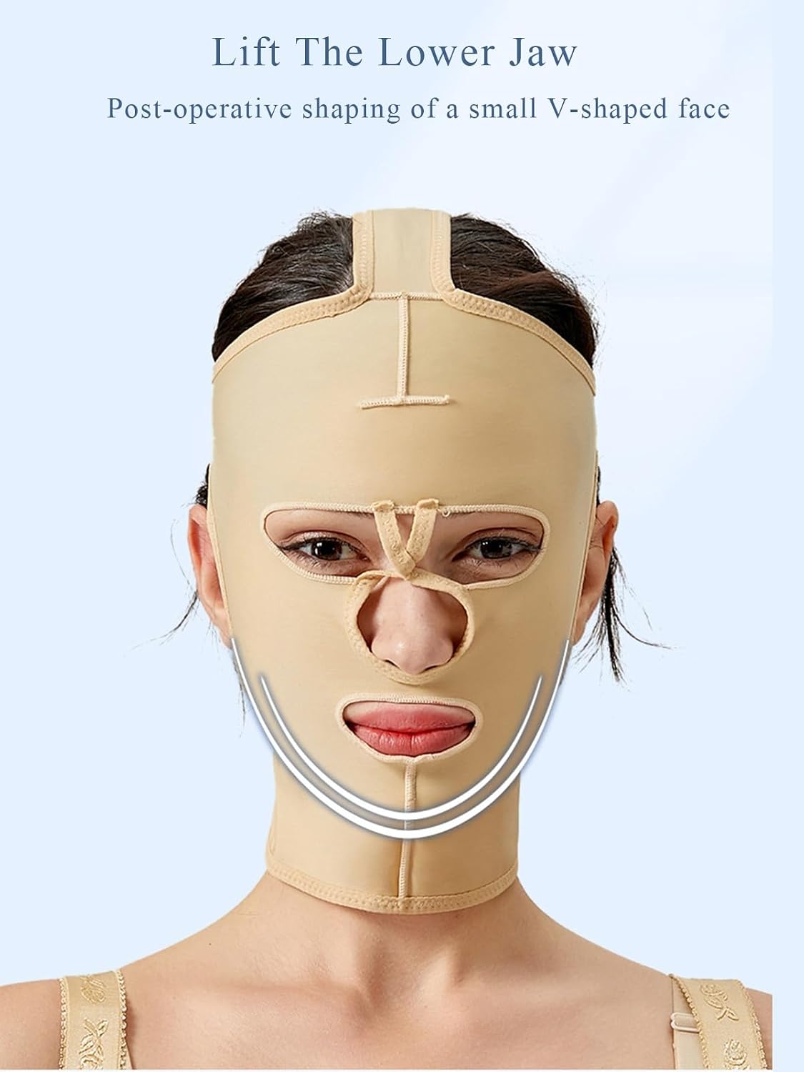 Face Toning Belts Post-operative Facial Mask Reusable Facial Cheek Chin Slimming Belt Strap Facial Massage Shaper Lifting Bandage(XX-Large)