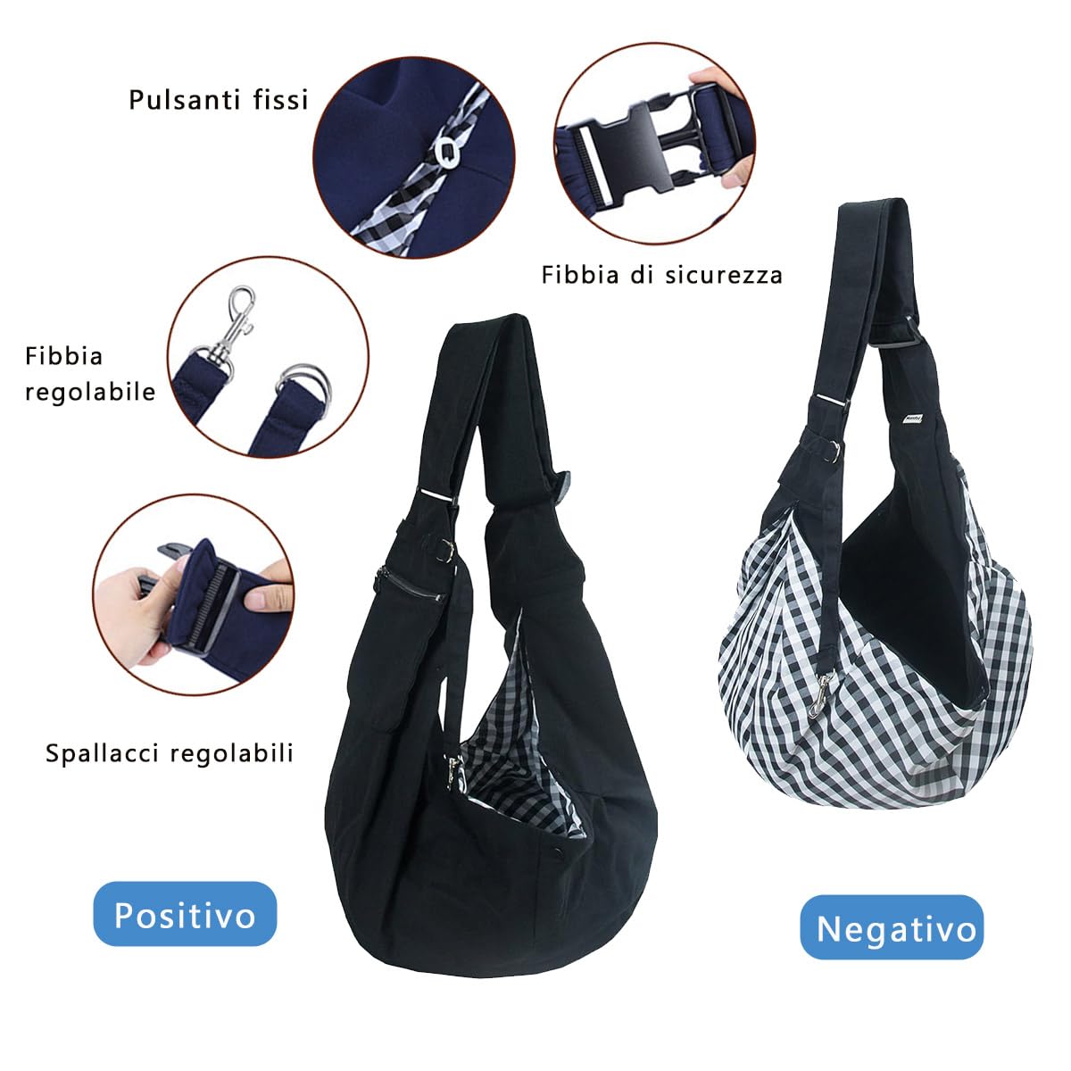 Torba podróżna dla psa, torba podróżna, na spacer i na świeżym powietrzu, dla psa/kota do 7,5 kg, czarna