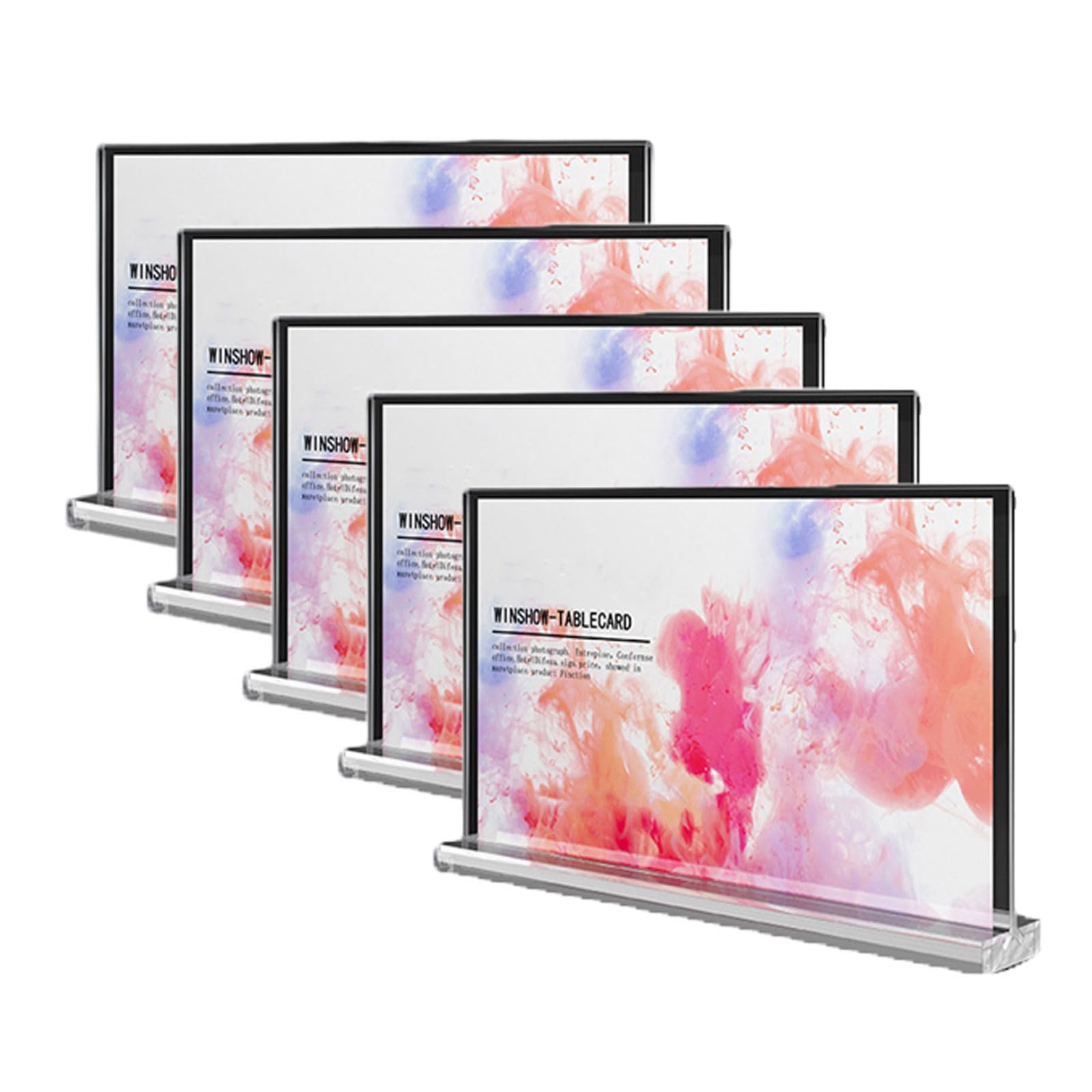 5 Stück Acryl Tischaufsteller ,Transparentes Doppelseitiges Preisschildhalter,Glasklar,Abriebfest,mit Abnehmbarem Basis,Wasserdicht ,für Büro,Restaurant,Geschäft,Hotel,Werbeaktionen,Theke