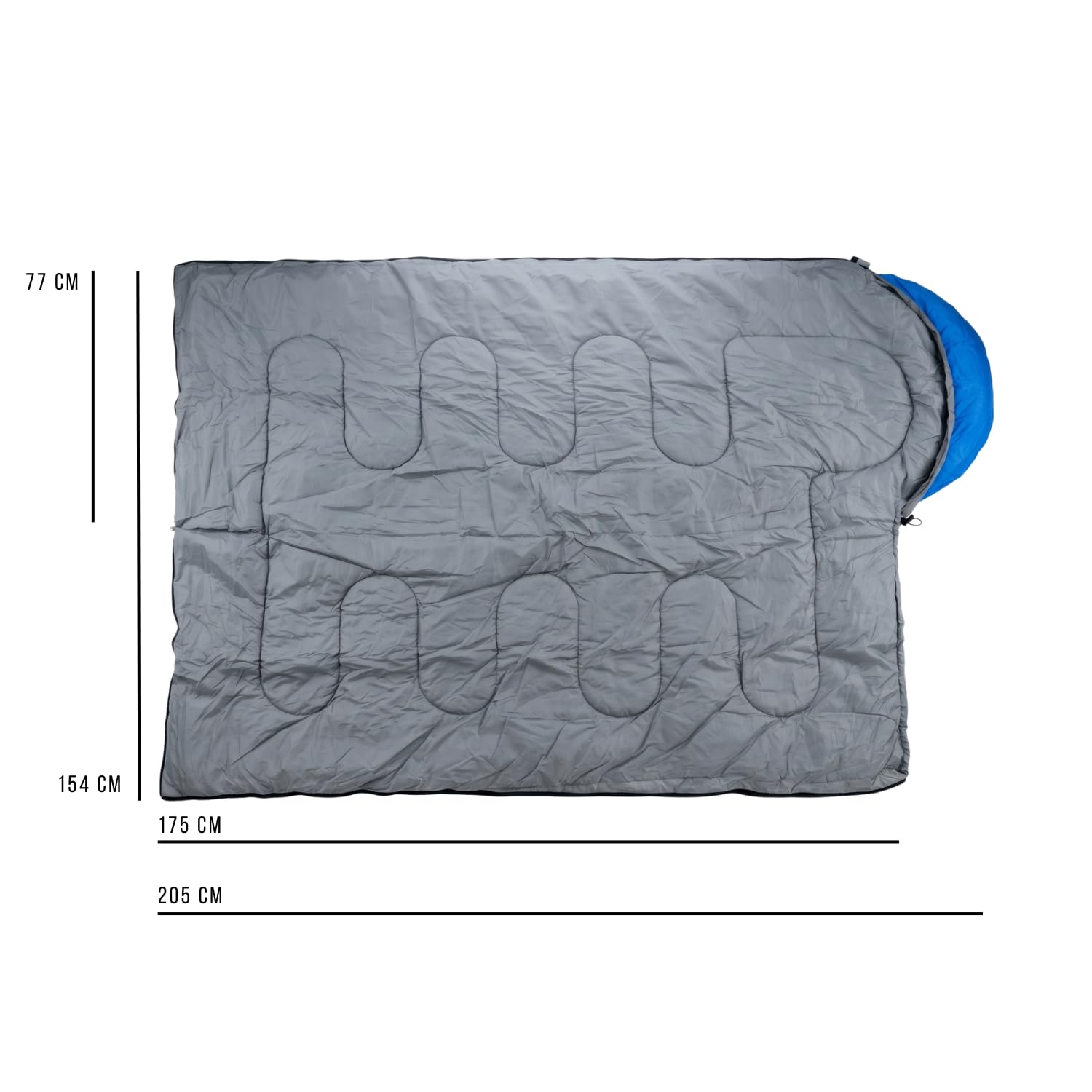 Deckenschlafsack Erwachsene -5C bis 15C Camping 77 x 202,5 cm – Schlafsack Camping als Decke nutzbar, 190T Polyester Pongee, beidseitiger Reißverschluss, Kopfteil zusammenraffbar