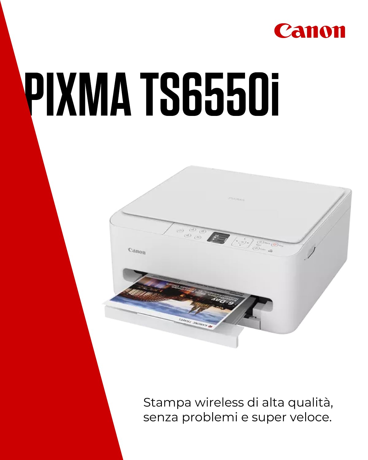 Canon PIXMA TS6550I - Stampante Multifunzione con Connettività Wi-Fi e Display OLED da 1,42” | Wireless per Stampa Facile dal Tuo Smartphone PIXMA Print Plan