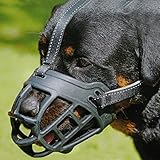 CRAZYBOY® Silikon-Korb Hund Maulkörbe, Ermöglicht Trinken, Keuchen und Essen für Schnauzer Border Collie Golden Retriever Rottweiler (M, schwarz) - 2