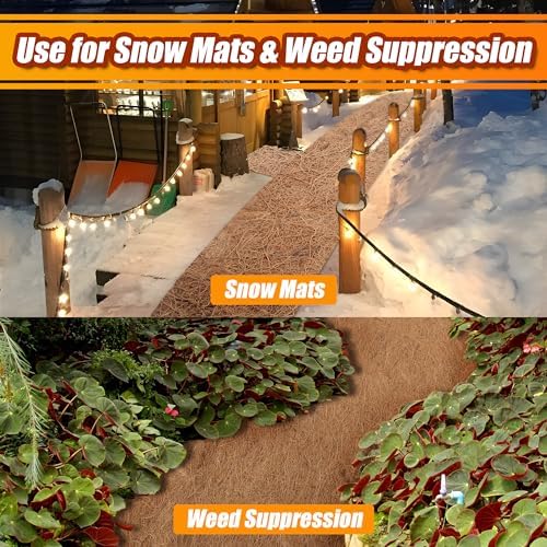 Coco Liner Roll, 16 x 160 Inch Coconut Fiber Liners for Planter Window Box Flower Basket, Natural Coco Coir Sheet Coco Mats for Animal Pet Pad, Reptile Carpet, Garden Decoration — view 5