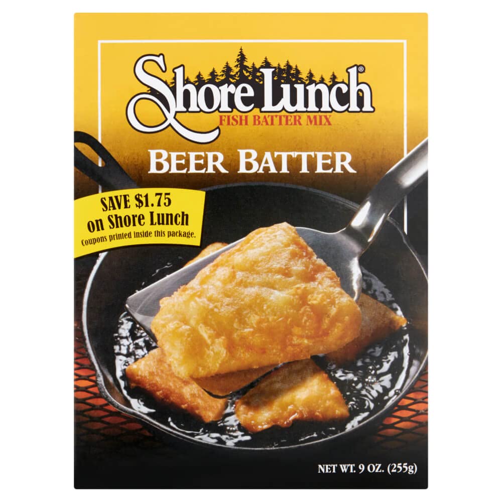 Shore Lunch Batter Mix, Beer Batter Mix, Adds Rich Flavor & Crisp Texture to Fish & Chicken, 9 Servings Per Box of Batter Mix (9 Ounce (Pack of 10)) : Grocery
