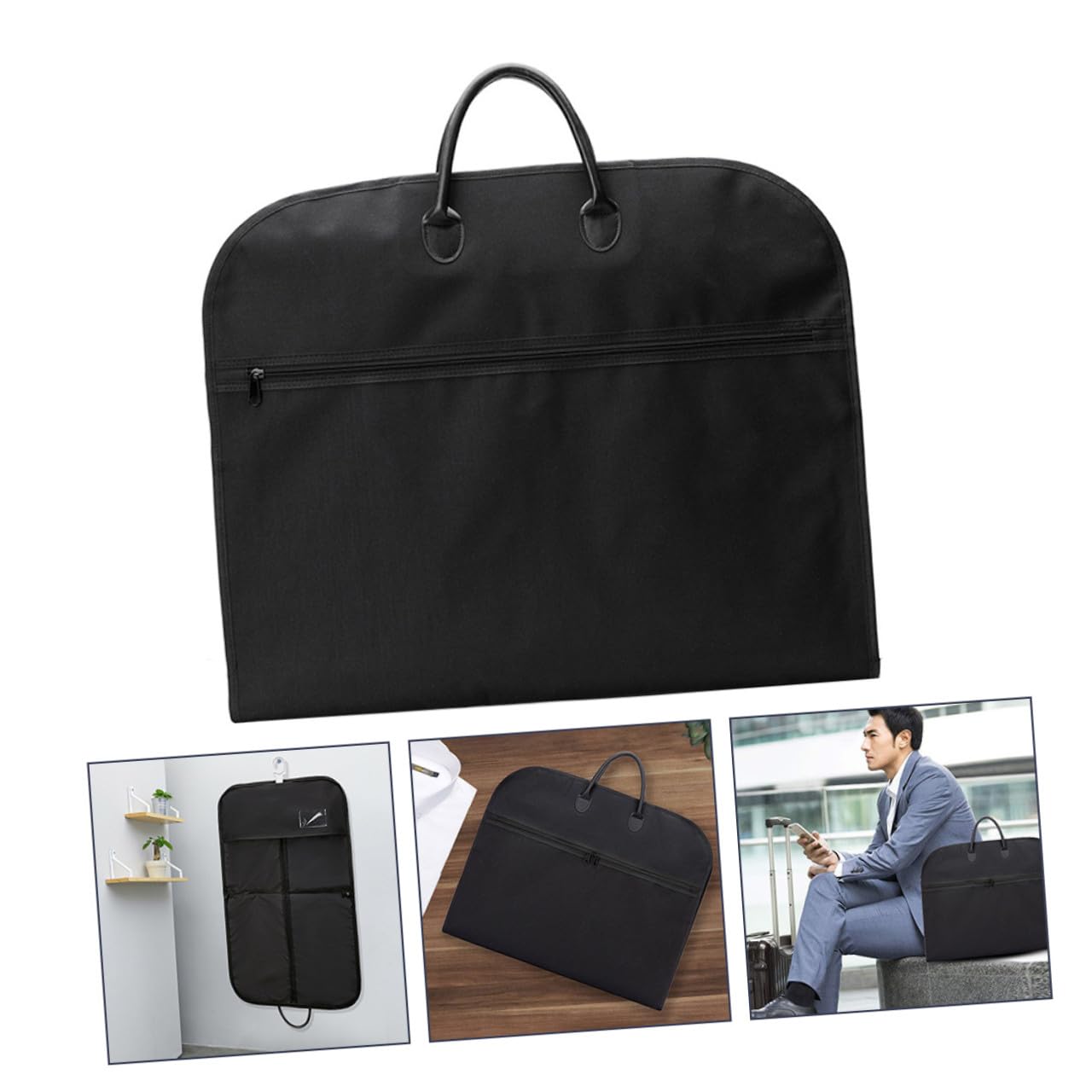 Alipis Porta Abito da Viaggio Pieghevole Nero Oxford, Leggero e Pratico per Abiti e Pellicce, per Viaggi Leggeri e Business, Portabiti