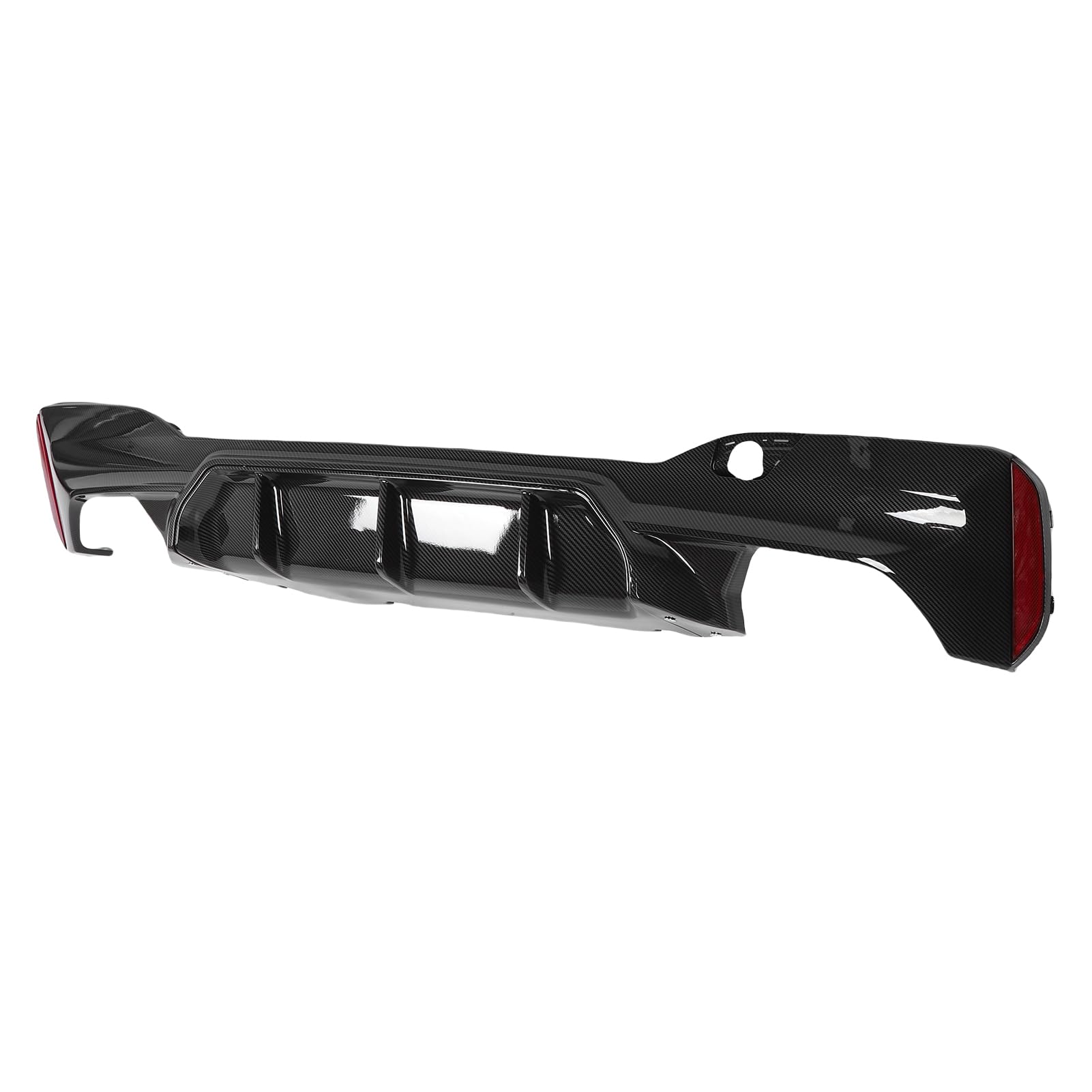 Cryfokt Difusor de Parachoques de, Protección Fuerte de Protección Trasera de Parachoques Trasero Simplemente con Tapa de Gancho de Remolque para Automóviles (patrón de Fibra de Carbono)