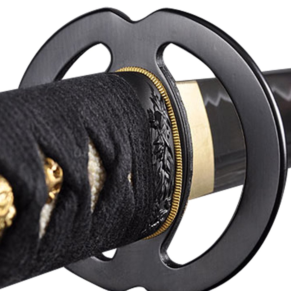 Sponsored Ad - HMS Authentic Katana Sword - Hand Forged 1045 Steel Full Tang Blade | Real, Functional Japanese Samurai Sword with Musashi Tsuba for Collectors & Iaido Practice