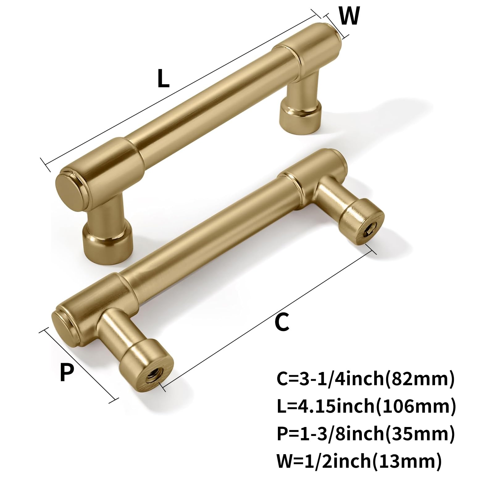 KHTUMEWARE-170259 Champagne Bronze Cabinet Pulls CTC 3-1/4 in (82 mm) 2-Pack in Champagne Bronze — KHTUMEWARE
