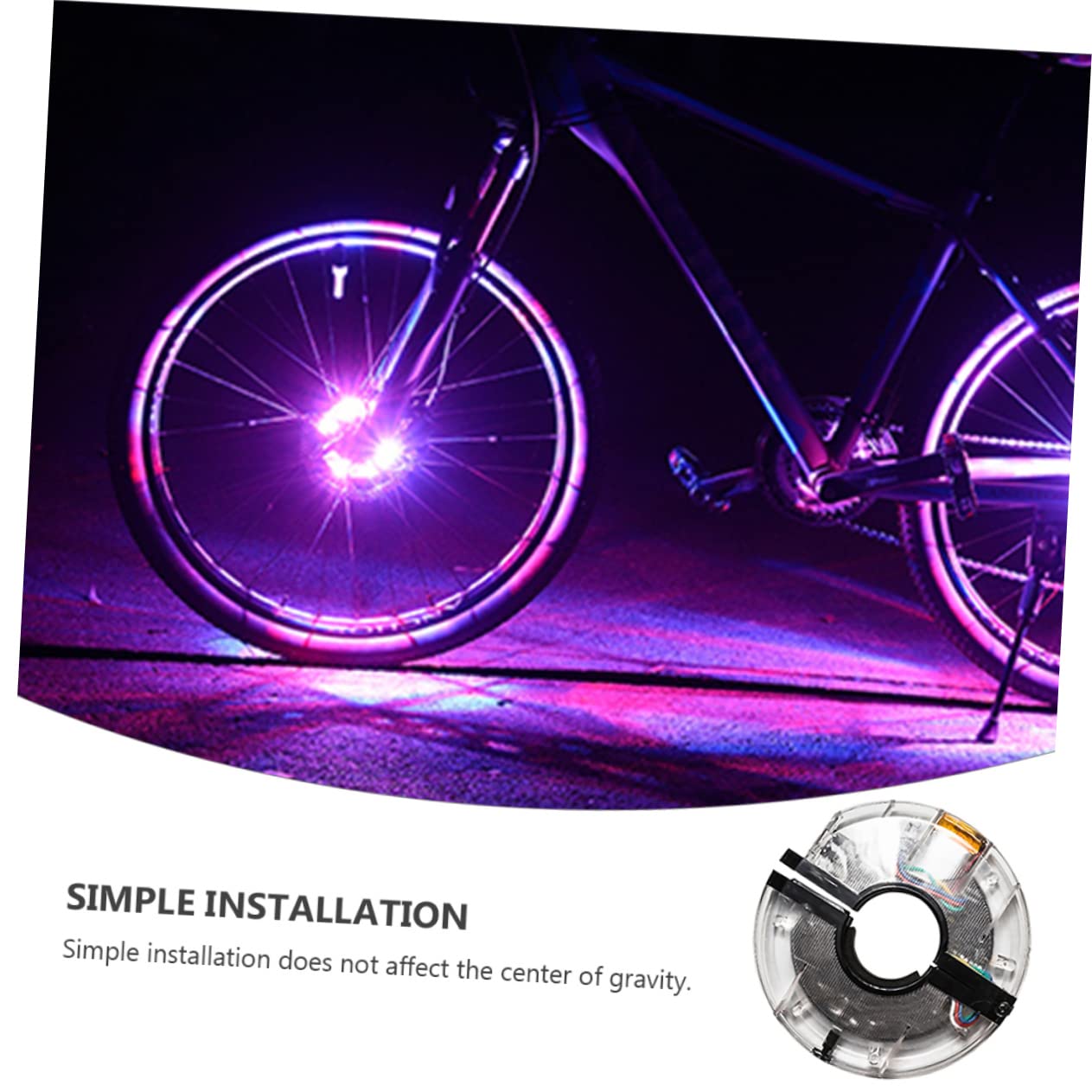 HEMOTON 1Pc LED Bike Wheel Light USB Rechargeable Cycling Hub Lamp Color Options Easy Installation Safety Warning Light for Bicycle Spokes
