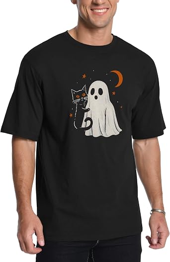 Aiyino Mens Halloween Graphic T-Shirt Unisex Soft Blend Cotton Tee for Men & Women