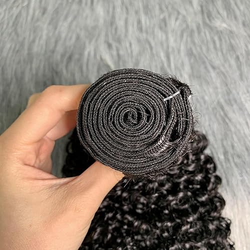 Miniatura 6 de 1 paquete de cabello humano rizado mongol, 100% sin procesar, virgen, brasileño, 10A, extensiones onduladas, longitud cortamedia, paquete individual