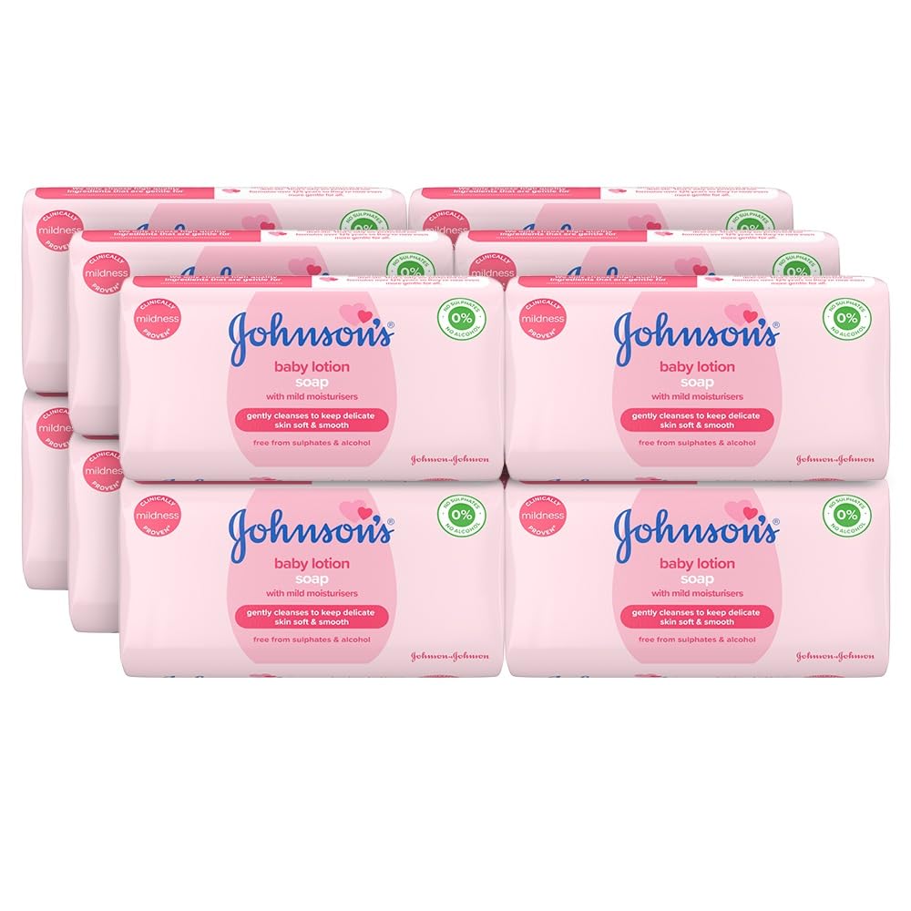Johnson's Baby Body Lotion Soap Bar, Gentle for Baby Bath and Skin Care, Hypoallergenic and Dermatologist Tested, Paraben Free, Phthalate-Free, Dye-Free, 3 oz (Pack of 12)