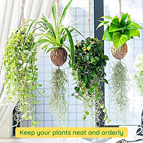 Image of ecofynd Pack of 5 25 inches Cotton Plant Hanger Extender Rope, Hanging Plant Pot Holders, Hanging Planters Extender (Color- Ivory)