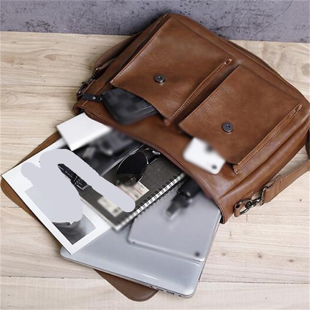 Men Crossbody Designer Handbag Real Leather Briefcase Shoulder Sling Bags