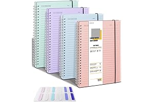 4 Pack Cute School Notebook Spiral with 110 GSM Thick Paper for Notes