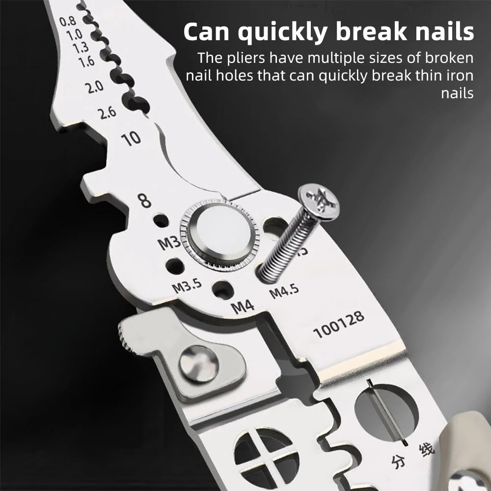 SQHY Multifunctional Wire Stripper Crimper Cable Cutter Pliers Wire Stripping Pliers Multipurpose Wire Stripper for Electricians Stripping and Cutting - Image 4