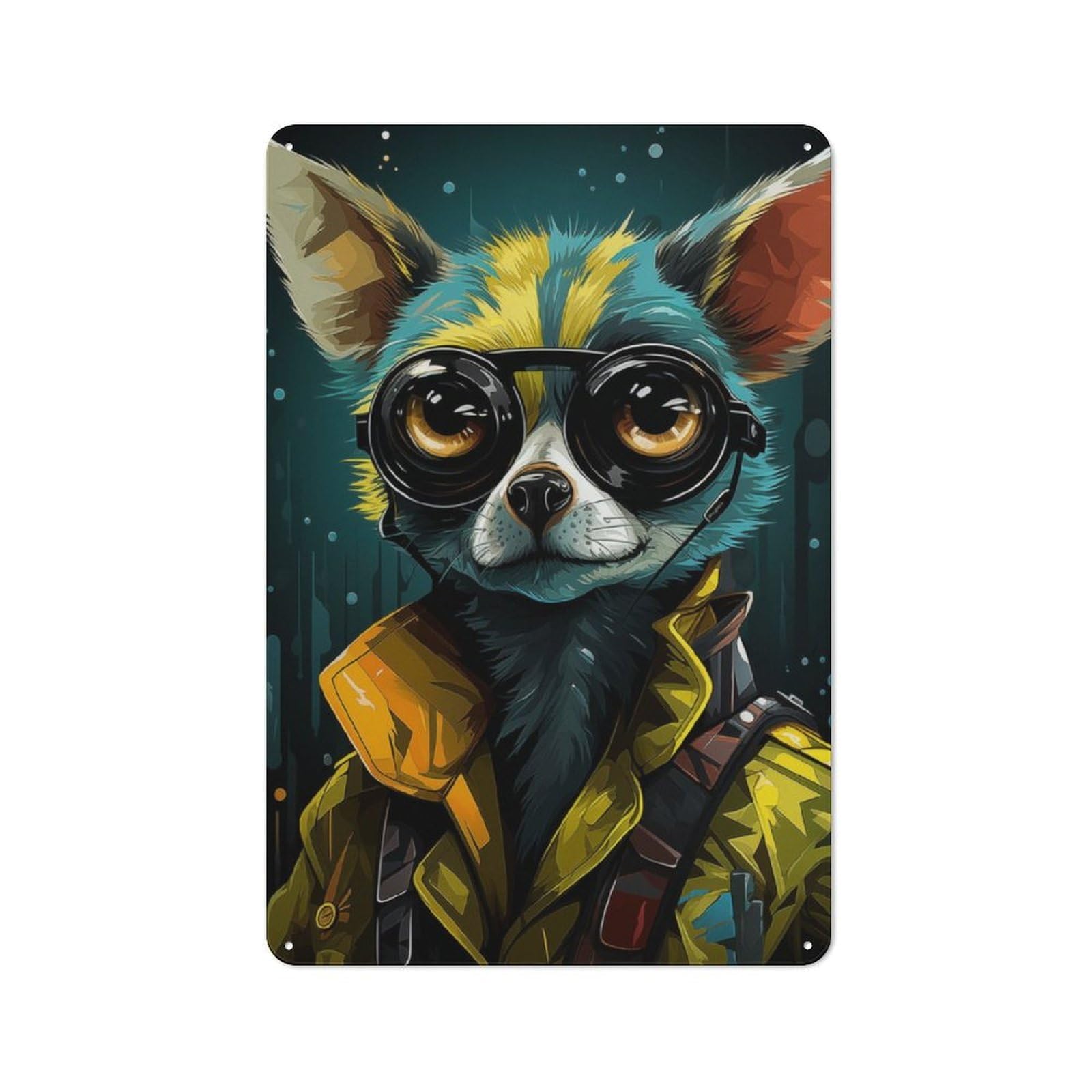 Junmoney Steampunk Lemur Elegance For Café Or Restaurant, Vintage Metal Sign 30X20cm, For Vintage Wall Decor Fans, For Cafés, Pubs And Restaurants