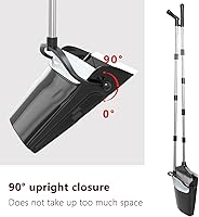 Vista 3 de Juego combinado de escoba con recogedor de 54 pulgadas de mango largo para el hogar, oficina, cocina, limpieza (negro y gris)