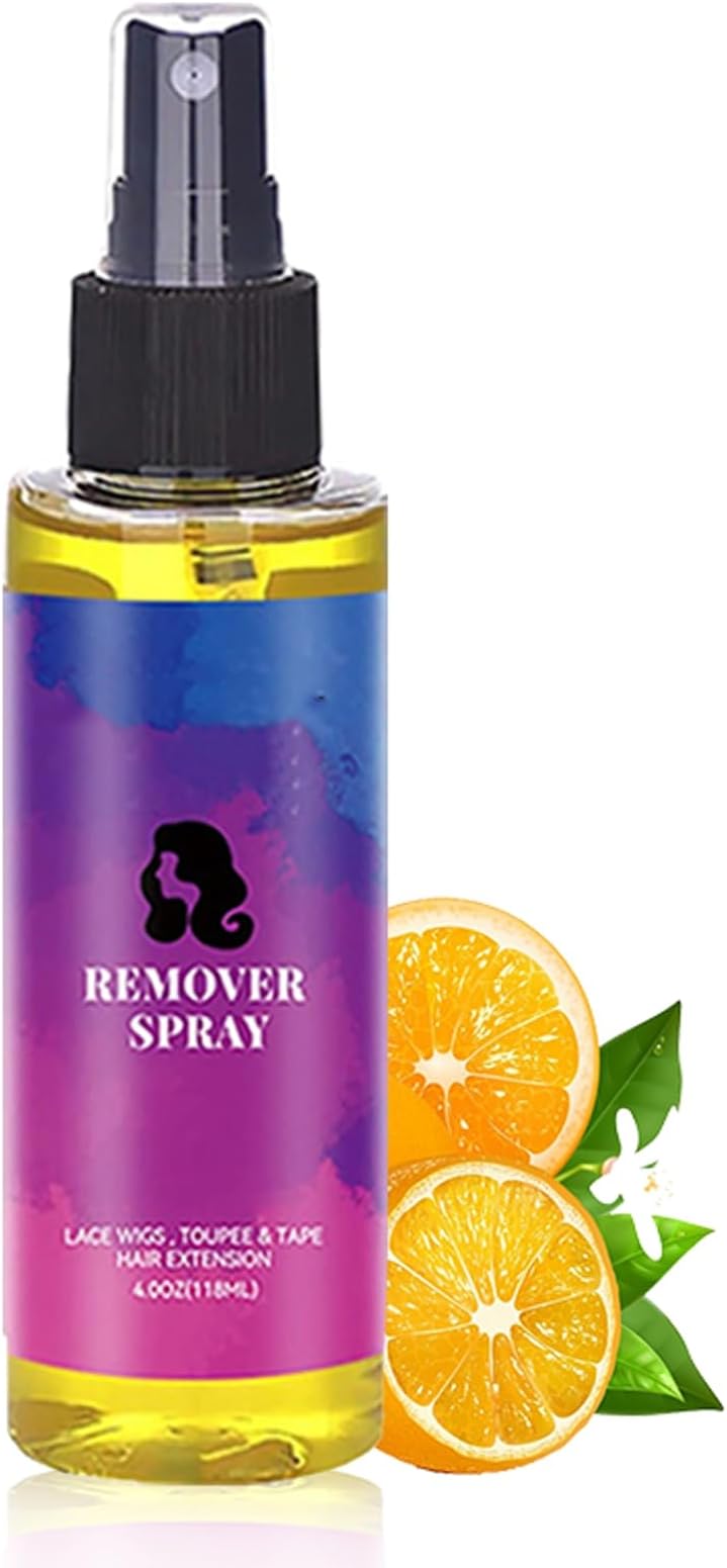 Tape Remover Hair Extensions - Tape Extensions Remover - Lace Glue Remover for Hair Replacement Lace Front Wig, Poly Hairpieces, Toupee, Cosmetic Hair Systems Bonding - 118ml (Transparent) (Yellow)