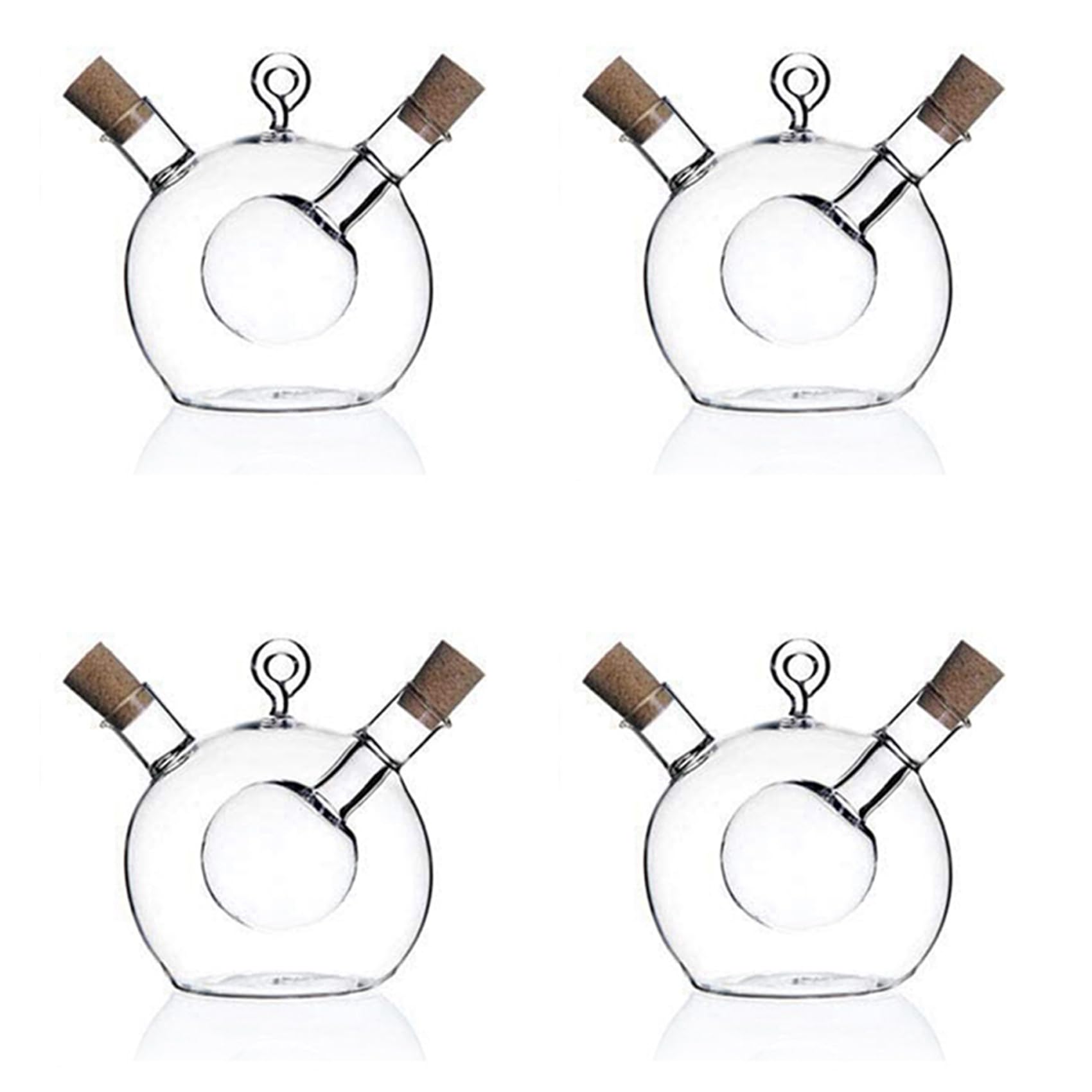 Hndhbfgrt 4X Olive Oil and Vinegar Dispenser 2 in Glass Bottle Oil and Vinegar Bottle with Cork Stopper