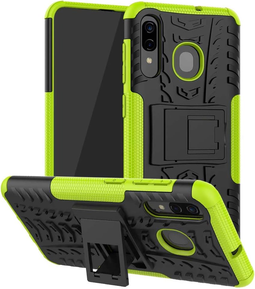 SKTGSLAMY Galaxy A20/Galaxy A30/Galaxy A50 Case, [Shockproof] Tough Rugged Dual Layer Protective Case Hybrid Kickstand Cover for Samsung Galaxy A20/A30/A50 (Green)