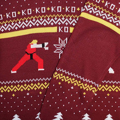 Official Street Fighter Ken Vs Ryu Christmas Jumpers for Men Or Women – Ugly Novelty Gifts Xmas Jumper – Unisex Knitted Sweater Design