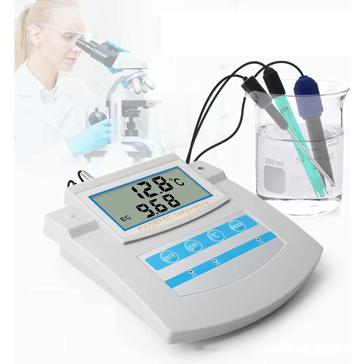 Jxyq Digital Ph Meter With Lcd Display - 6-In-1 Laboratory Meter For Ph, Orp, Tds, Ec, Temperature Measurement (0-50°C) - Ideal For Aquariums And Scientific Use