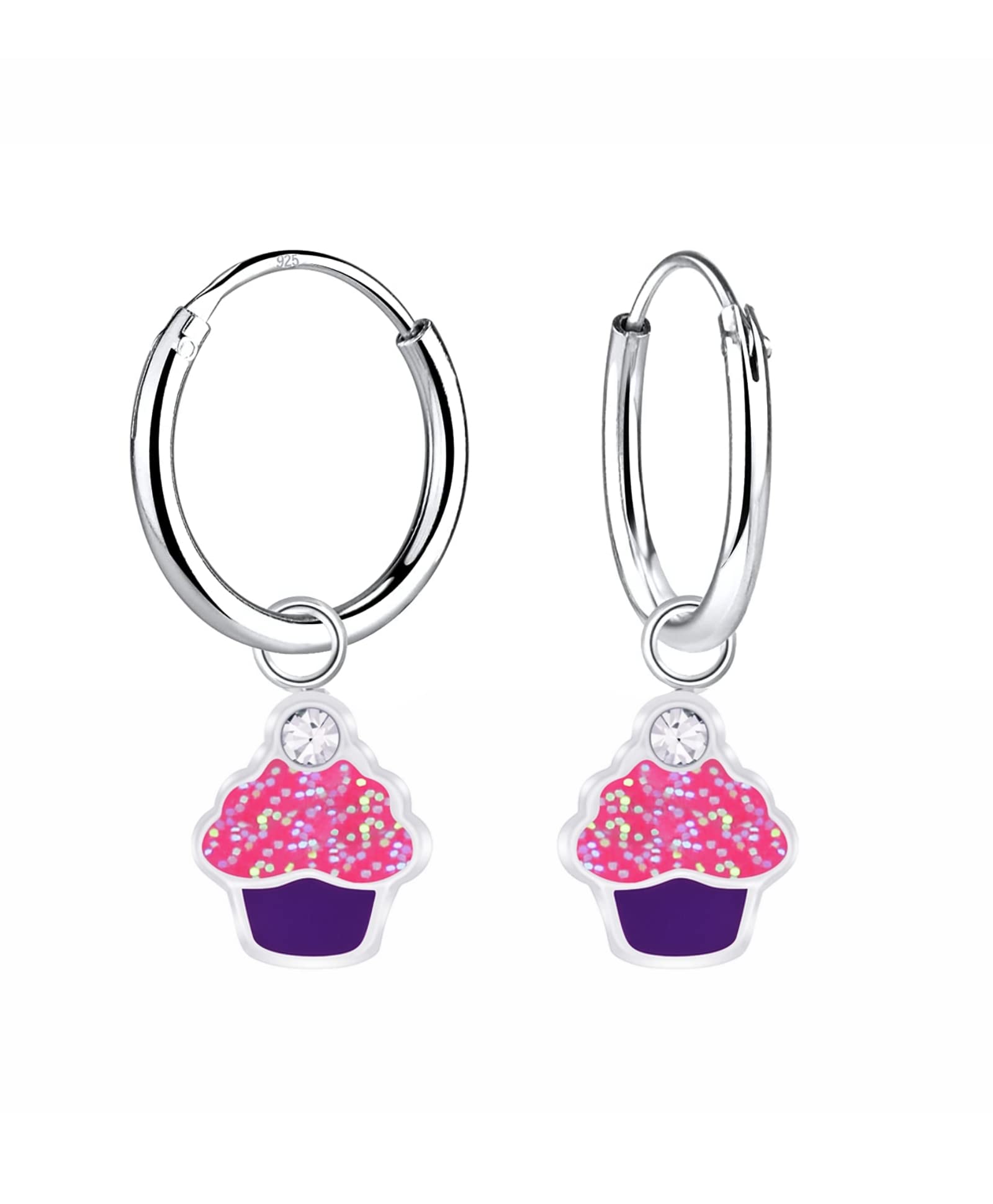Aww So Cute 925 Sterling Silver Hypoallergenic Cupcake Hoop Earrings for Babies, Kids & Girls | Diwali Gift/Birthday Gift | Comes in a Gift Box | 925 Stamped with Certificate of Authenticity | ER1730 (B083Y1V39Q) Amazon Price History, Amazon Price Tracker