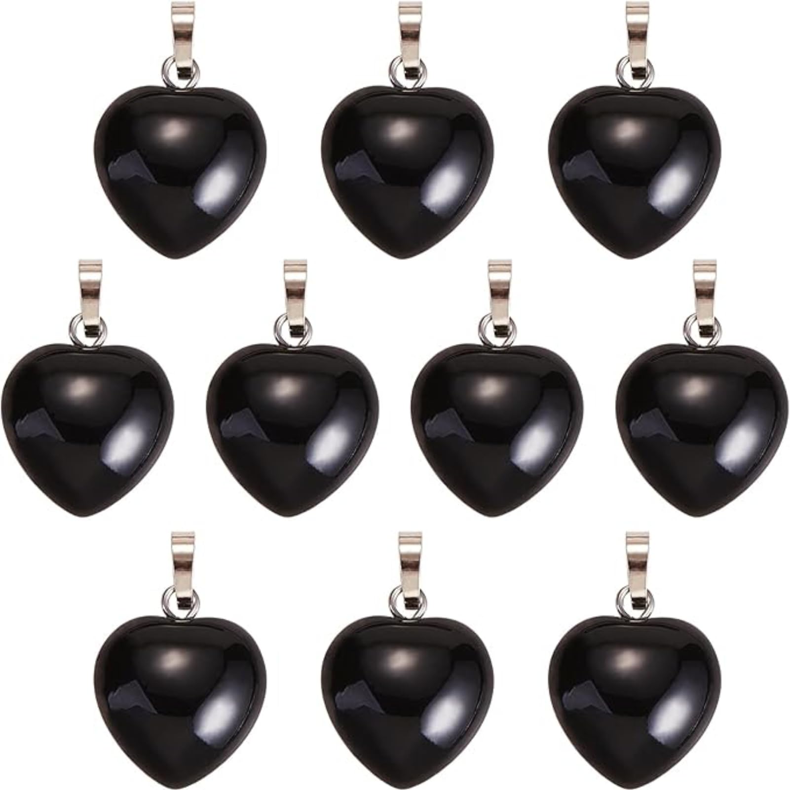 Cyrank 10PCS Black Stone Charms