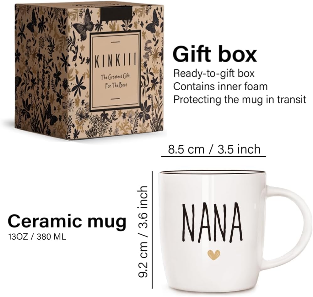 Promoted to Nana Coffee Mug Gifts for Grandma, New Pregnancy Announcement Gift for Future Grandmother, Unique Baby Reveal Mugs for Grandma Nana, Christmas Thanksgiving Coffee Mug Gift, 13oz - Image 2