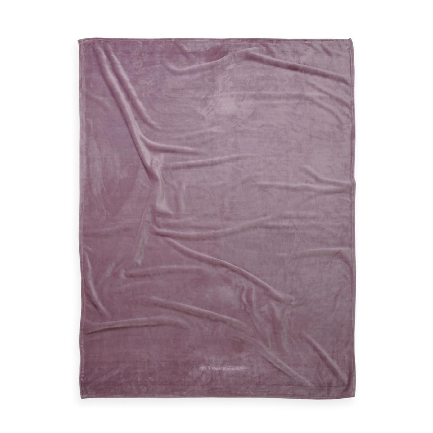 TOM TAILOR Wellsoft Decke, 150x200 cm, 100% Polyester/ Wellsoft, gesäumt mit Logostickerei, WELLSOFT BLANKET Lila (Cozy Mauve)