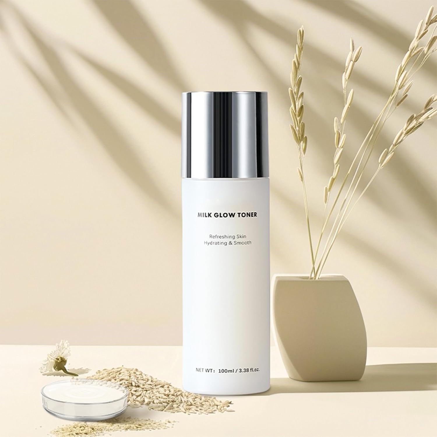 Milk Skin Toner, Deep Moisturizing Refreshing Skin Soothing Milky with Rice Bran Extract, Centella Asiatica Extract, Glow Milk Toner for Fresh, Cooling, Soothing, Makeup Prep Spray