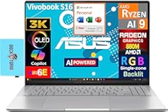 Vivobook S16 AI Powered Laptop 16&period;0" OLED 3&period;2K Display &lpar;AMD Ryzen AI 9 365&comma; 32GB LPDDR5X&comma; 1TB PCIe SSD&comma; AMD Radeon 880M&comma; RGB KB&comma; Win 11 Pro&rpar; w&sol;MS 365 Personal&comma; DKZ USB Port Expander